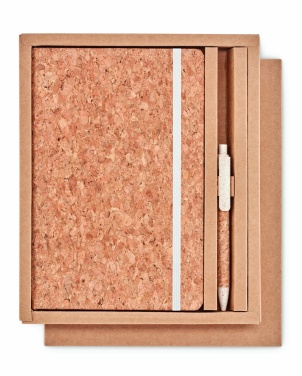 Logo trade promotional items image of: A5 cork notebook with pen